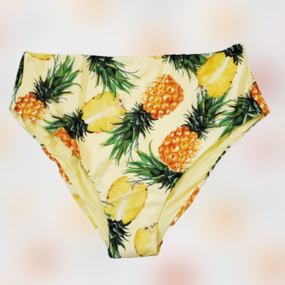 Anthropologie plus printed high waist bikini bottoms, 3X, yellow - Picture 3 of 8
